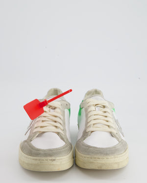 Off-White 2.0 Green and White Leather Trainers with Foil Detail Size EU 42