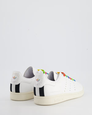 Adidas X Stella McCartney White Stan Smith Trainer with Multi Colour Lace 
Signature Detail Mens Size EU 42.5