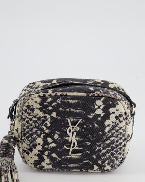 *FIRE PRICE* Saint Laurent Black and White Snake Skin Effect Small Blogger Bag with Silver Hardware