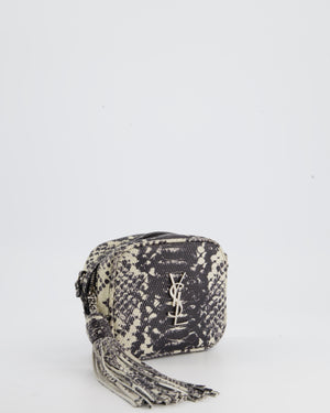 *FIRE PRICE* Saint Laurent Black and White Snake Skin Effect Small Blogger Bag with Silver Hardware