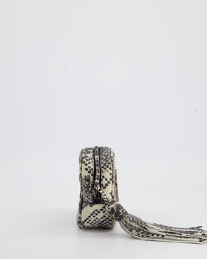 *FIRE PRICE* Saint Laurent Black and White Snake Skin Effect Small Blogger Bag with Silver Hardware