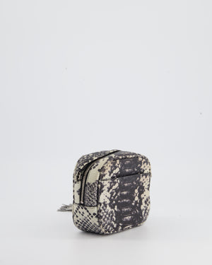 *FIRE PRICE* Saint Laurent Black and White Snake Skin Effect Small Blogger Bag with Silver Hardware