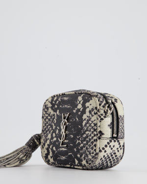 *FIRE PRICE* Saint Laurent Black and White Snake Skin Effect Small Blogger Bag with Silver Hardware