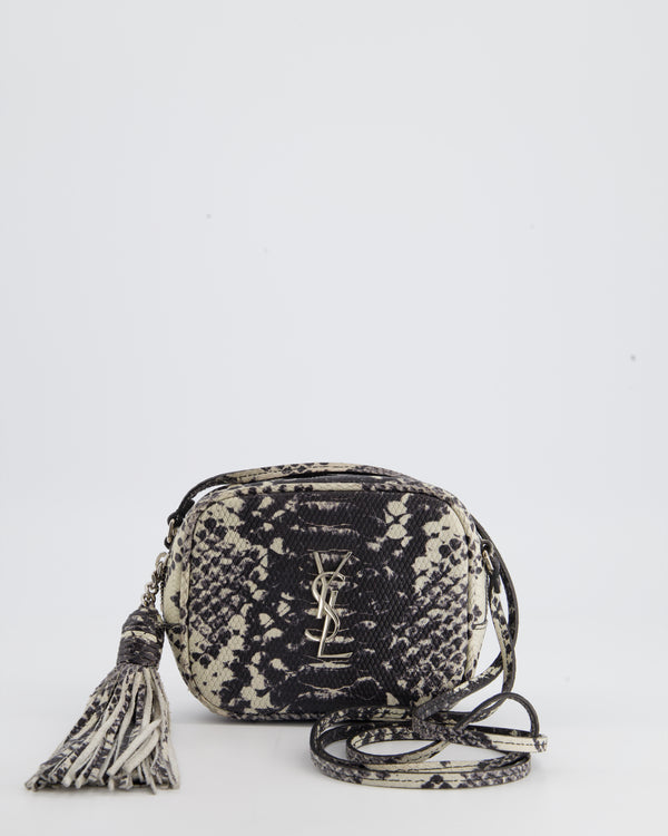 *FIRE PRICE* Saint Laurent Black and White Snake Skin Effect Small Blogger Bag with Silver Hardware