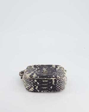 *FIRE PRICE* Saint Laurent Black and White Snake Skin Effect Small Blogger Bag with Silver Hardware