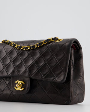 Chanel Vintage Espresso Classic Medium Double Flap in Lambskin with 24K Gold Hardware