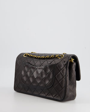 Chanel Vintage Espresso Classic Medium Double Flap in Lambskin with 24K Gold Hardware