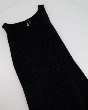 Ermanno Scervino Black Knitted Midi Dress with Crystal Embellishment Size IT 38 (UK 6)