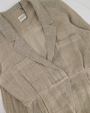 Le Kasha Beige Linen Playsuit with Zip-Up Detail Size XS (UK 6-8)