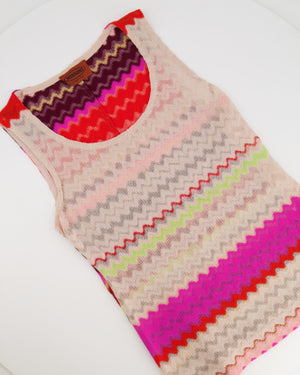 Missoni Light Pink Wool Zigzag Tank Top Size IT 38 (UK 6)