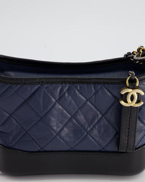 *FIRE PRICE* Chanel Blue 
Black Small Gabrielle Bag in Lambskin Leather with Mixed Hardware