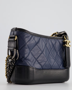 *FIRE PRICE* Chanel Blue 
Black Small Gabrielle Bag in Lambskin Leather with Mixed Hardware