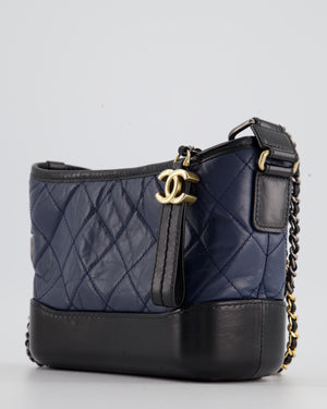 *FIRE PRICE* Chanel Blue 
Black Small Gabrielle Bag in Lambskin Leather with Mixed Hardware