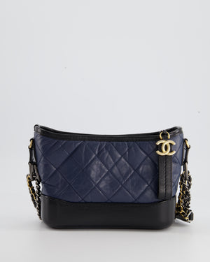 *FIRE PRICE* Chanel Blue 
Black Small Gabrielle Bag in Lambskin Leather with Mixed Hardware