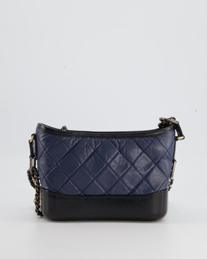 *FIRE PRICE* Chanel Blue 
Black Small Gabrielle Bag in Lambskin Leather with Mixed Hardware