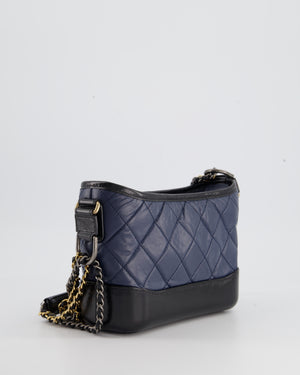 *FIRE PRICE* Chanel Blue 
Black Small Gabrielle Bag in Lambskin Leather with Mixed Hardware