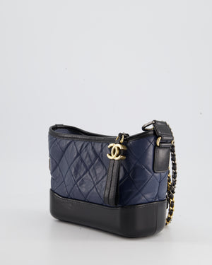 *FIRE PRICE* Chanel Blue 
Black Small Gabrielle Bag in Lambskin Leather with Mixed Hardware