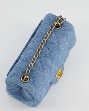 *HOT* Chanel Coco Crush Mini Square Flap Bag in Denim with Brushed Gold Hardware