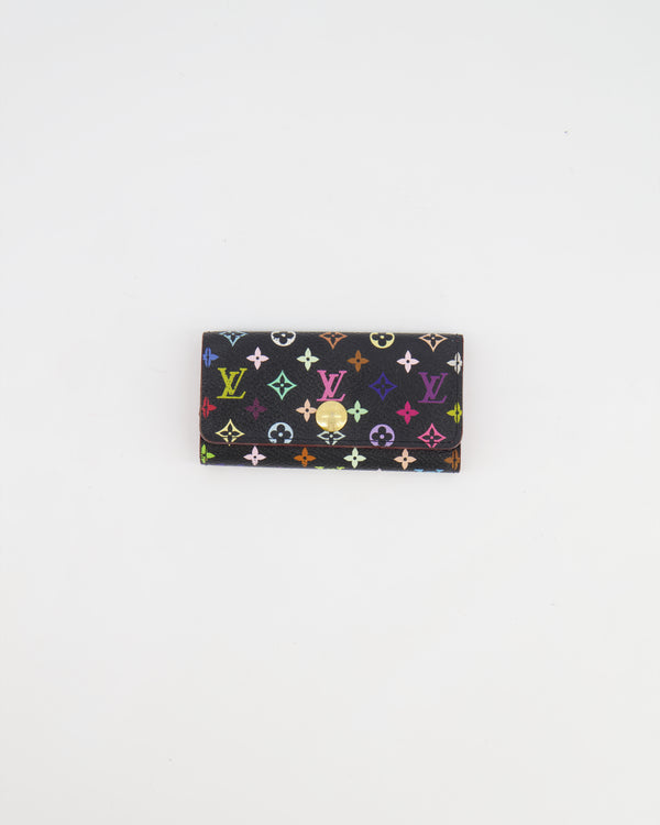 Louis Vuitton x Takashi Murakami Black with Multicolour Monogram Canvas Key Holder