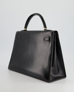 Hermès Vintage Kelly Bag 32cm Replica Jewelry
 in Black Box Calf Leather with Gold Hardware