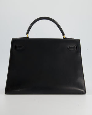 Hermès Vintage Kelly Bag 32cm Replica Jewelry
 in Black Box Calf Leather with Gold Hardware