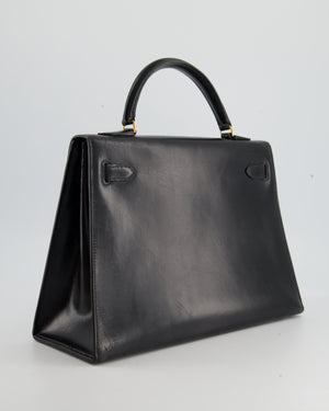 Hermès Vintage Kelly Bag 32cm Replica Jewelry
 in Black Box Calf Leather with Gold Hardware