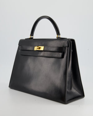 Hermès Vintage Kelly Bag 32cm Replica Jewelry
 in Black Box Calf Leather with Gold Hardware