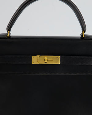 Hermès Vintage Kelly Bag 32cm Replica Jewelry
 in Black Box Calf Leather with Gold Hardware