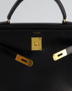 Hermès Vintage Kelly Bag 32cm Replica Jewelry
 in Black Box Calf Leather with Gold Hardware