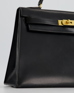 Hermès Vintage Kelly Bag 32cm Replica Jewelry
 in Black Box Calf Leather with Gold Hardware