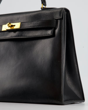 Hermès Vintage Kelly Bag 32cm Replica Jewelry
 in Black Box Calf Leather with Gold Hardware