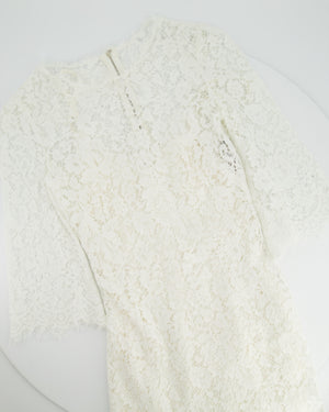 Dolce 
Gabbana White Lace Three Quarter Length Sleeve Dress Size IT 36 (UK 4)