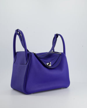 Hermès Lindy Bag 30cm in Blue Electric in Clemence Leather with Palladium Hardware