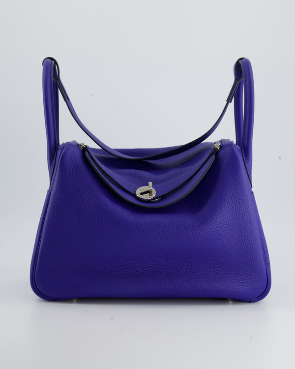 Hermès Lindy Bag 30cm in Blue Electric in Clemence Leather with Palladium Hardware