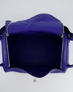 Hermès Lindy Bag 30cm in Blue Electric in Clemence Leather with Palladium Hardware