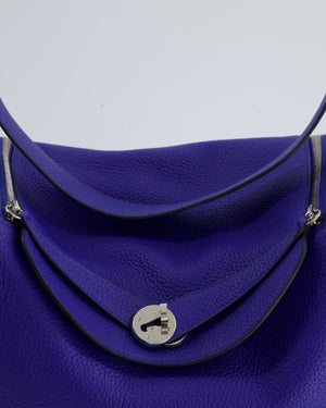 Hermès Lindy Bag 30cm in Blue Electric in Clemence Leather with Palladium Hardware