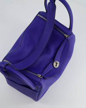 Hermès Lindy Bag 30cm in Blue Electric in Clemence Leather with Palladium Hardware