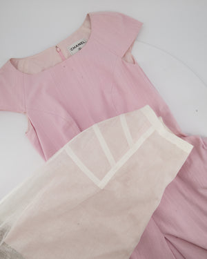 Chanel Pink Midi Sleeveless Dress with CC Detailing Size FR 40 (UK 12)