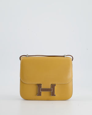 *FIRE PRICE* Hermès Mini Constance Bag 18cm in Paille Swift Leather with Palladium and Lizard Hardware