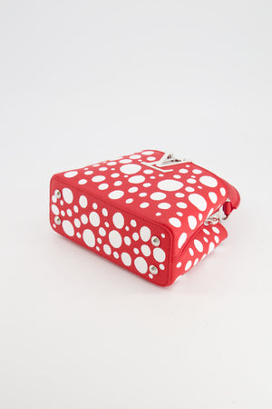 *HOT* Louis Vuitton X Yayoi Kusama Red and White Mini Capucines Bag with Silver Hardware