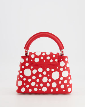 *HOT* Louis Vuitton X Yayoi Kusama Red and White Mini Capucines Bag with Silver Hardware