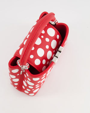 *HOT* Louis Vuitton X Yayoi Kusama Red and White Mini Capucines Bag with Silver Hardware