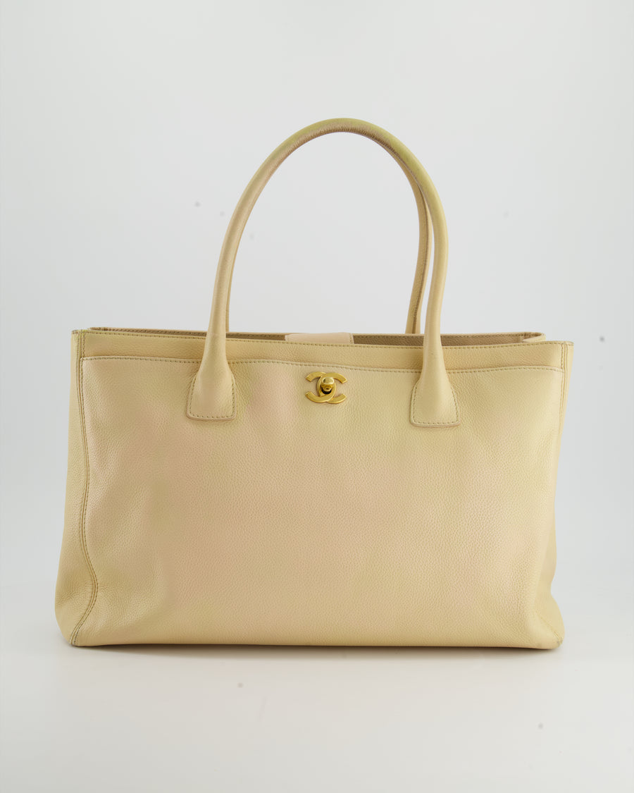 Chanel Vintage Beige Executive Tote Bag in Leather with 24K Gold Hardware