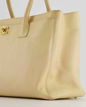 Chanel Vintage Beige Executive Tote Bag in Leather with 24K Gold Hardware