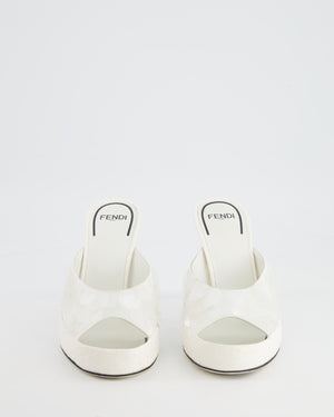 Fendi White Sequin Embellished Mules Size EU 37