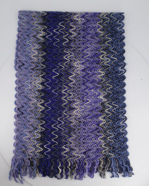 Missoni Blue 
Purple ZigZag Knitted Scarf