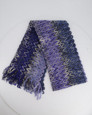 Missoni Blue 
Purple ZigZag Knitted Scarf