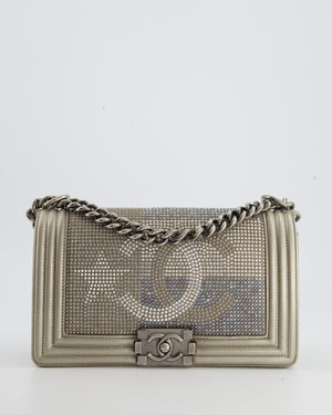 *HOT* Chanel Medium Boy Bag in Gold Metallic Sequin CC Star Print with Silver Hardware