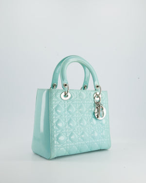 Christian Dior Tiffany Blue Medium Lady Dior Bag Patent with Silver Hardware RRP £5300