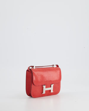 *RARE* Hermès Micro Constance Bag 13cm in Rouge Lizard with Palladium Hardware